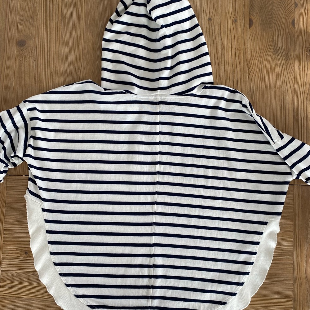 Crown & Ivy Striped Hoodie with Red Plaid Accent size large NWT - Picture 2 of 7